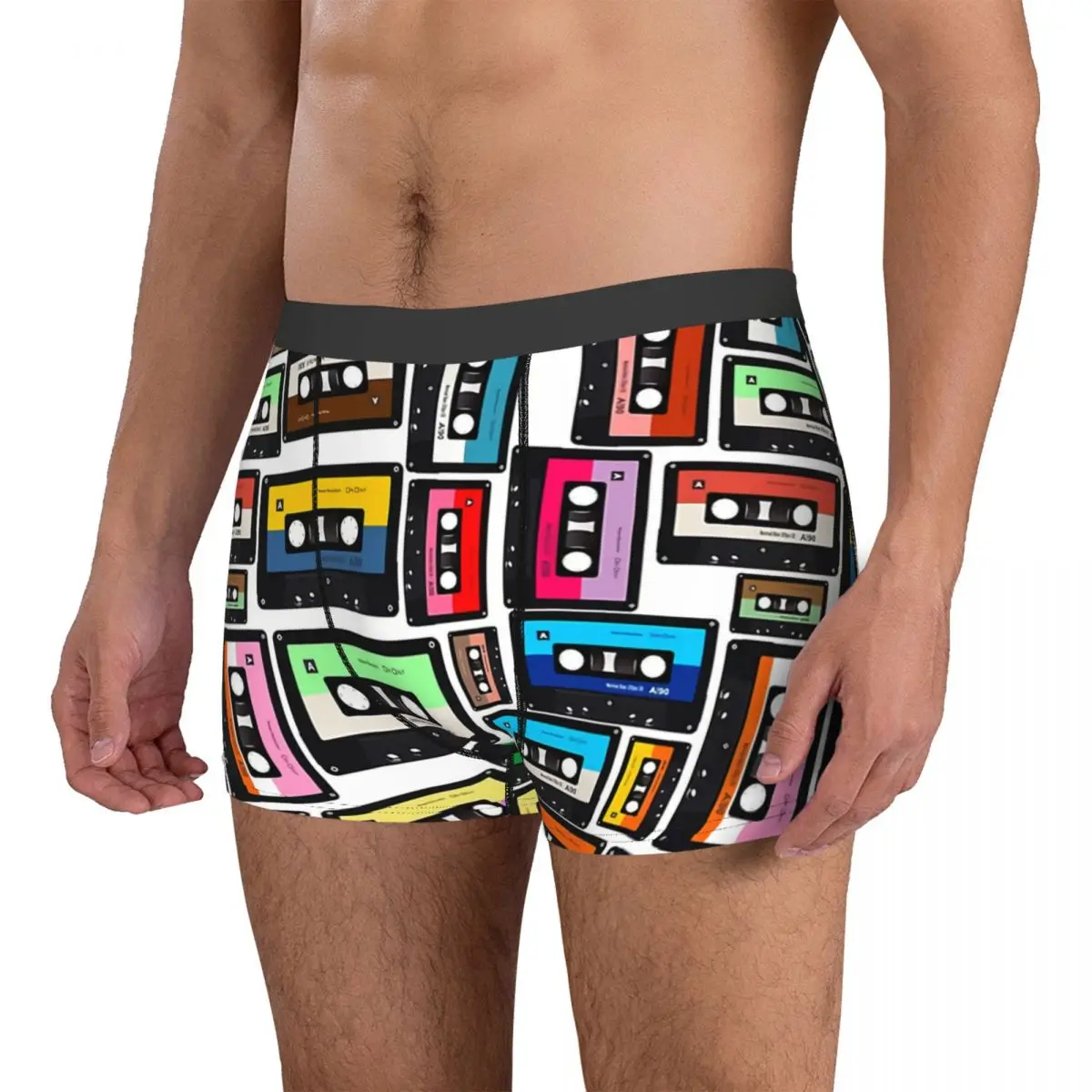 Cassette Vinyl Record Man's Boxer Briefs Music Notes Highly Breathable Underpants High Quality Print Shorts Gift Idea 3