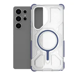 Military Grade 2 - in - 1 Shockproof Armor Case with Translucent Magnetic Protective Shell - Galaxy S26+ (Transparent Blue)