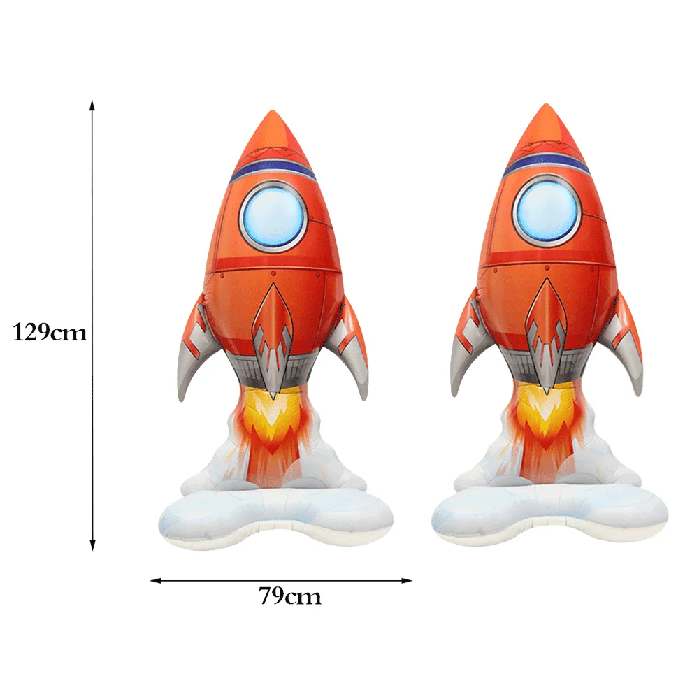 2er Pack 4d stehende aufblasbare Astronauten raketen ballons Raum party dekor Weltraum galaxie Planet Thema Geburtstags feier liefert – Detail 8