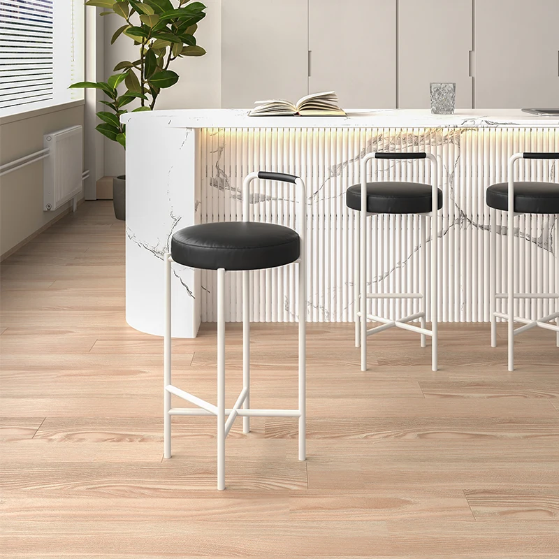 

Height Nordic Bar Stools Relaxing Aesthetic Soft Hairdressing Barstools Transparent Kitchen Counter Cadeira Library Furniture