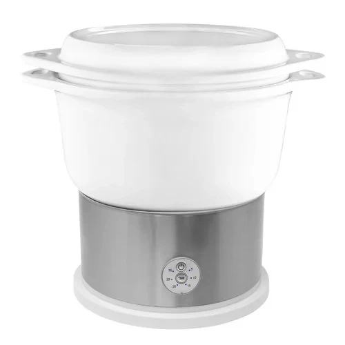 

Quart White Ceramic Steamer with Steaming Rack