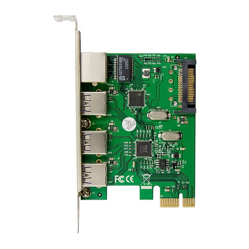 내부 PCI Express X1 기가비트 이더넷 확장 카드(USB30 및 19P AX88179 포트 포함) ROHS 인증 어댑터 재고 있음