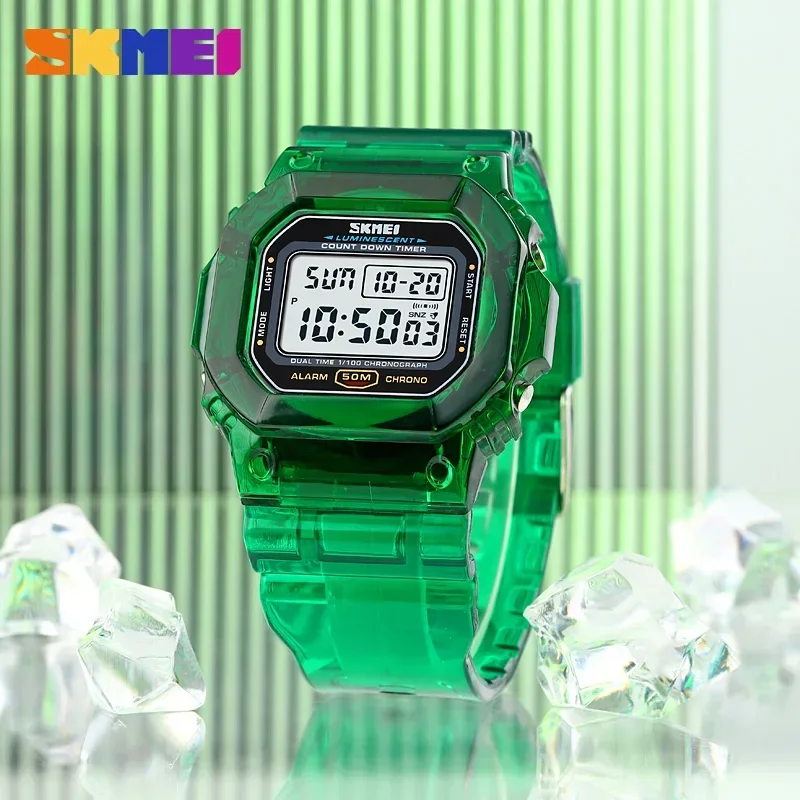 Skmei Mens 5Bar Waterproof Multifunctional Count Down Date Wristwatch Reloj Hombre Back Light Display Stop watch 1999 2