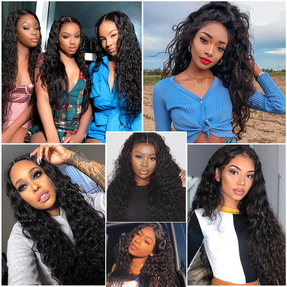 12A Burmese Water Wave 3 Bundles With 4x4 Closure 100% Virgin Human Hair Bundles With 13x4 Lace Frontal Natural Color For Women