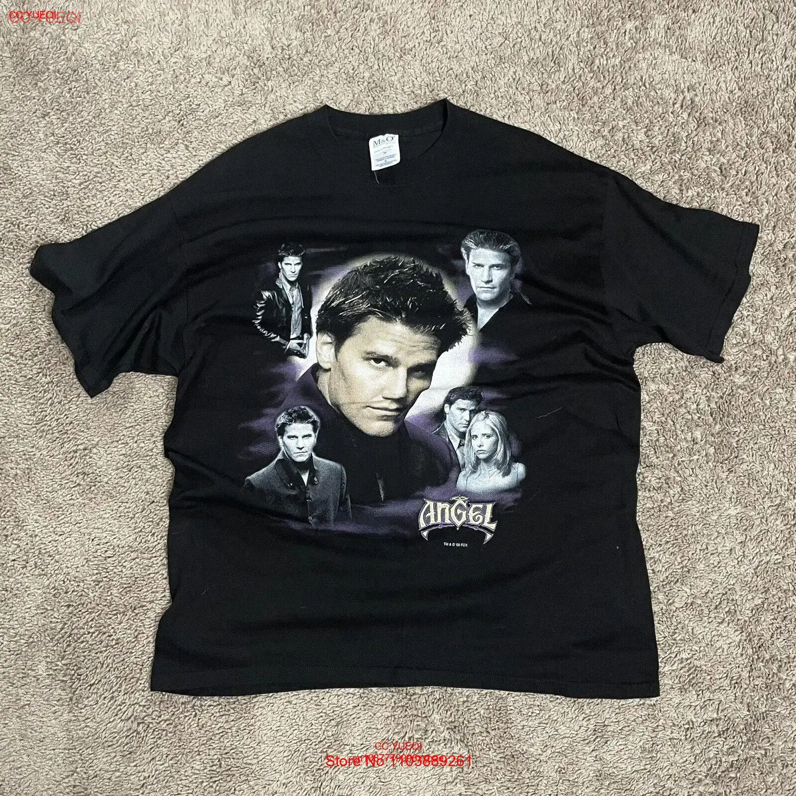 T-shirt Noir Angel Culte TV Show | David Boreanaz & Buffy Vintage