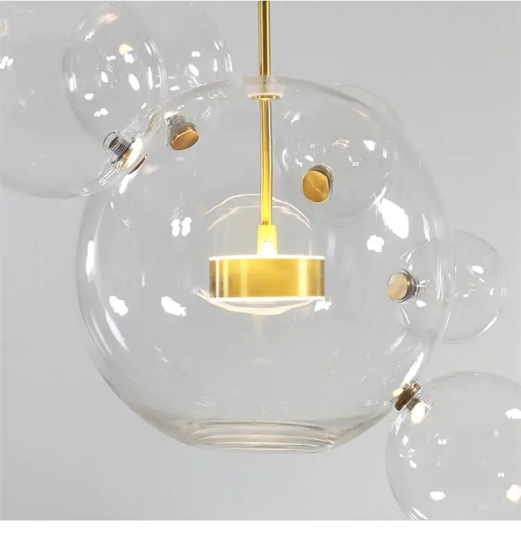 Modern Transparent Glass Ball Bubble LED Pendant Lighting Living Room Kitchen Dining Room Interior Decoration Lighting lantern pendant light