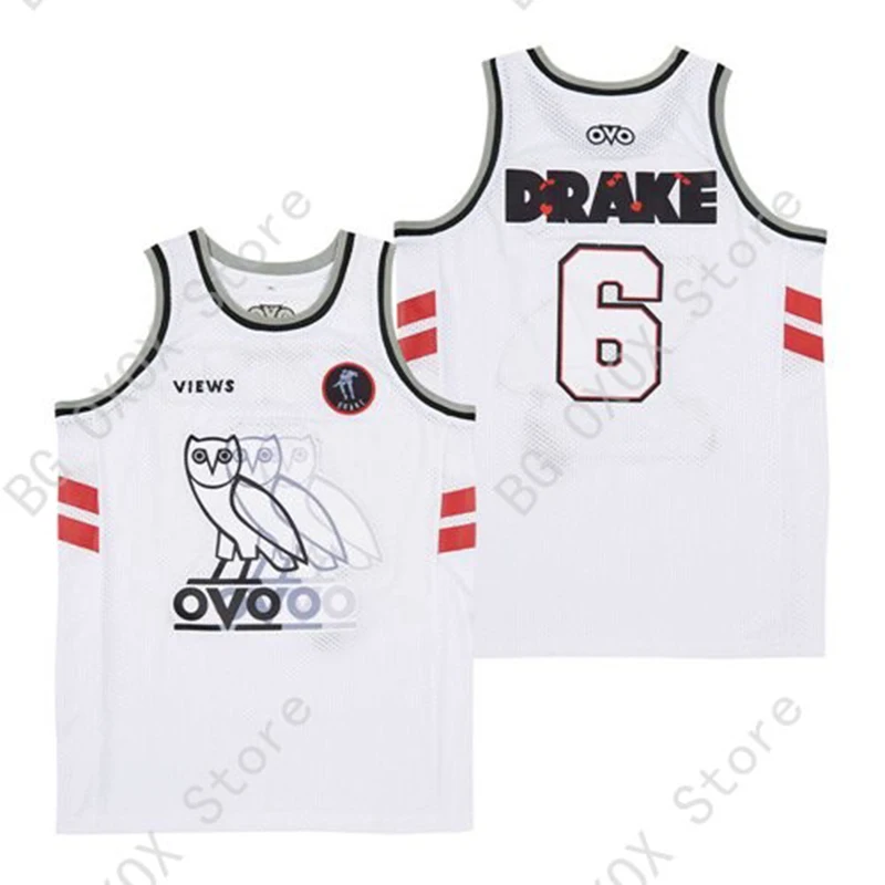 Your Team #6 Drake Ovo So Far Gone Men's Movie Basketball Jersey Stitched, Size: Large, Red