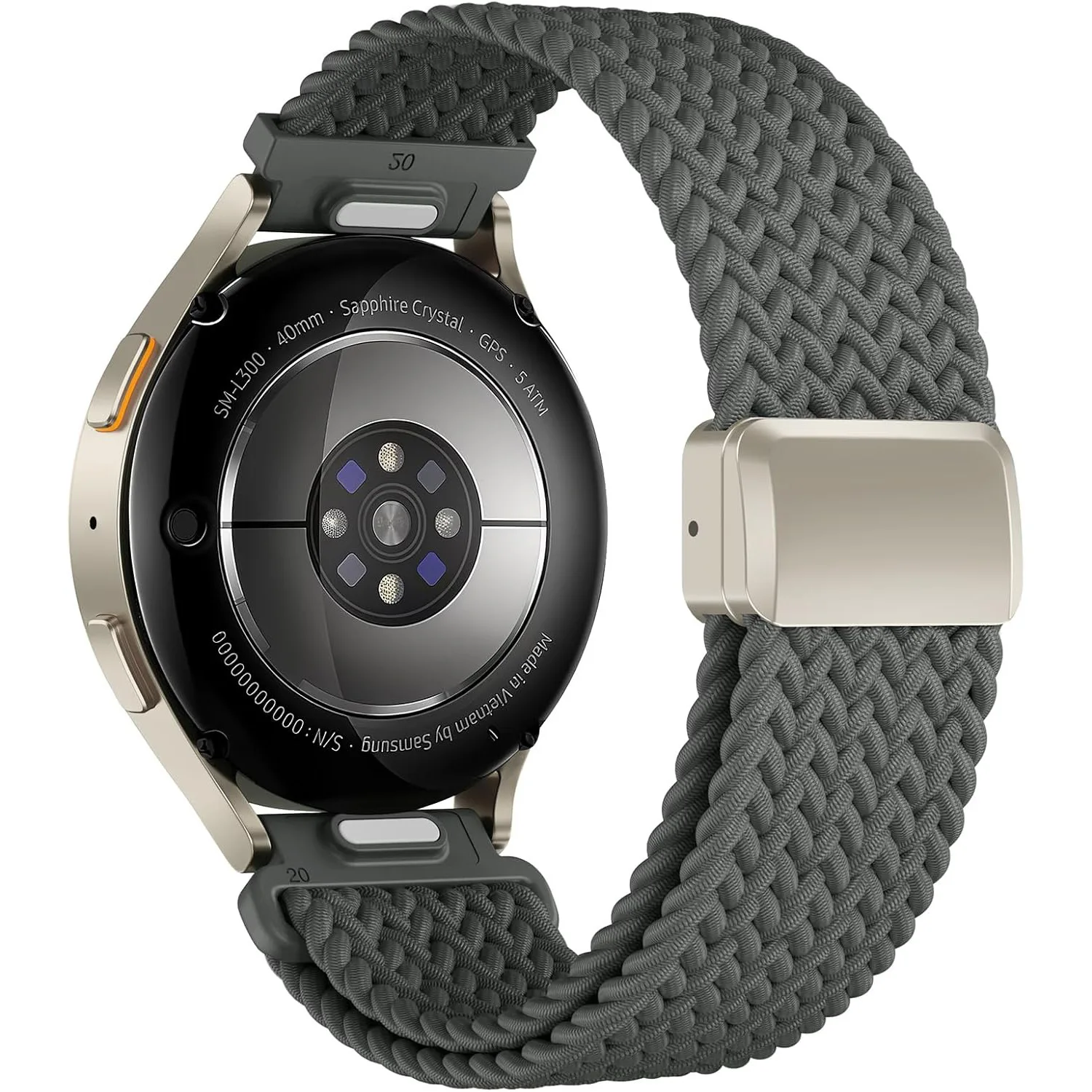 Magnetic Nylon Smartwatch Band, 22mm/20mm, Universal Fit