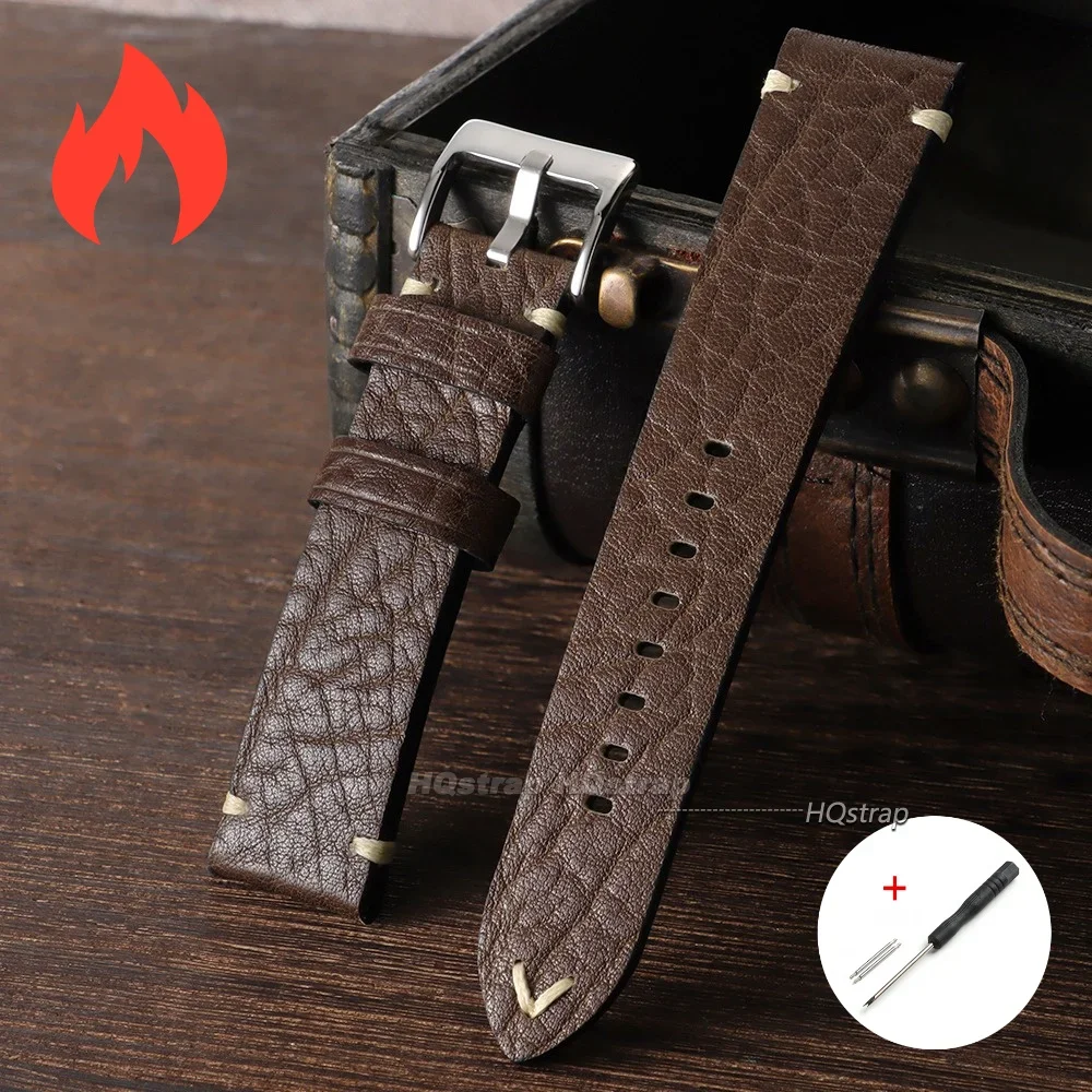 Luxury Genuine Leather Watch Strap - Elegant Universal Bracelet Wristband Accessories