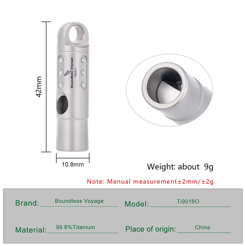 Boundless Voyage Titanium Whistle Emergency Survival Safety Outdoor Camping Hiking Coaches Training Sports Keychain Whistles 6
