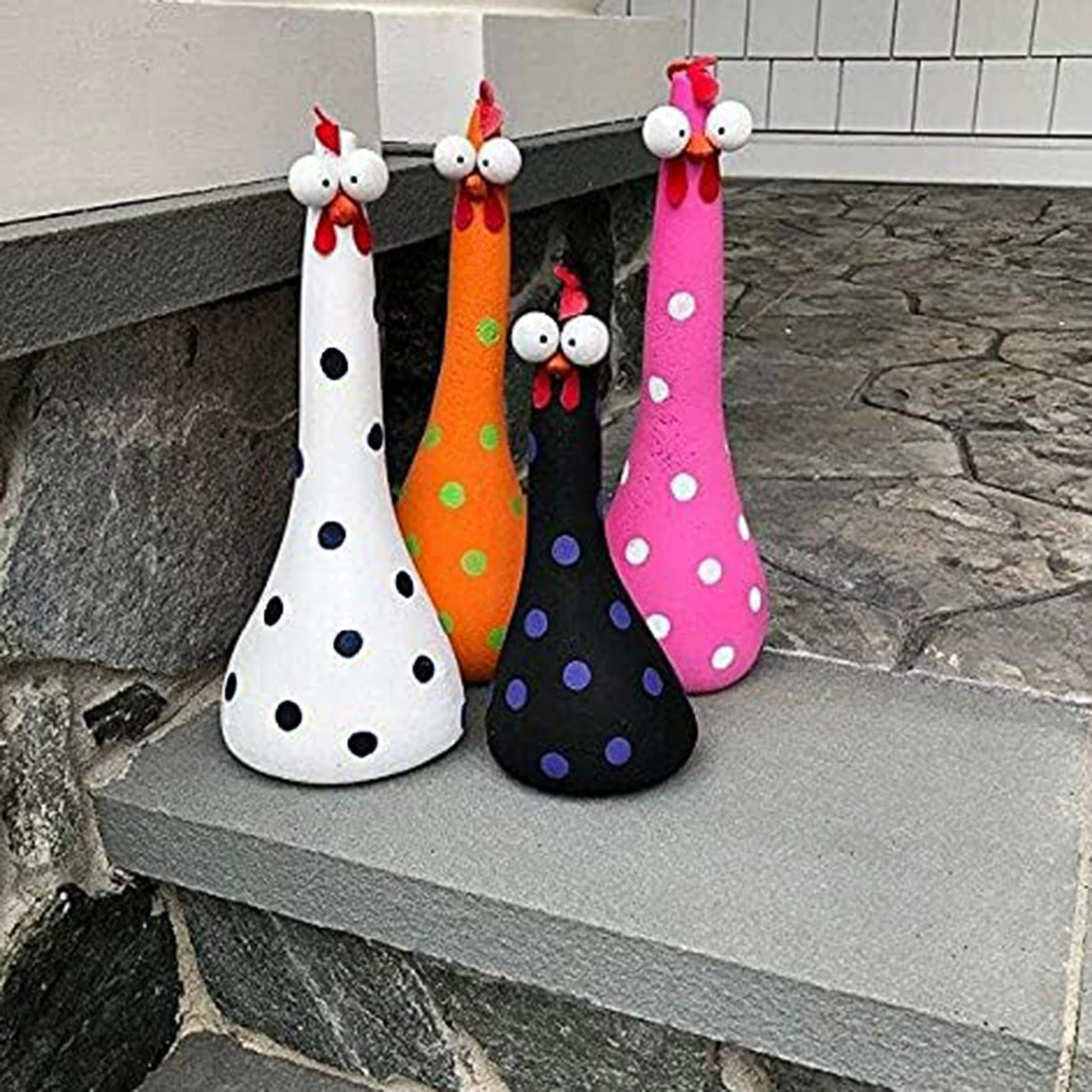 Silly Chicken Decor Resin Hen Ornaments Garden Decoration Outdoor Statues Desktop Decorations