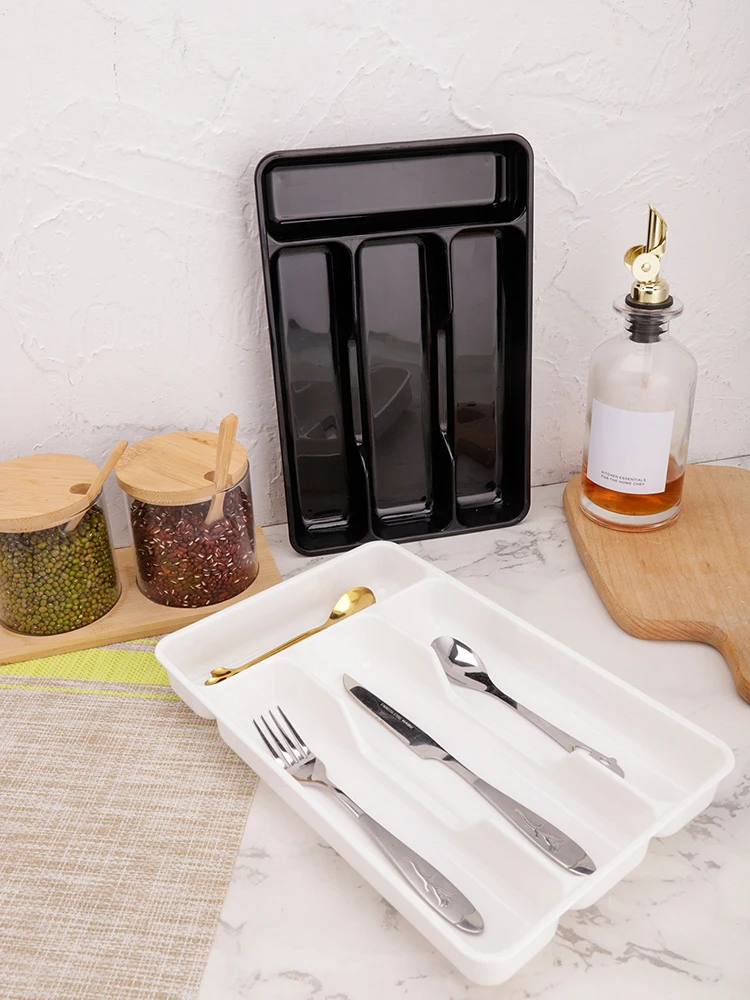 Description Picture 2 of itemCutlery Organizer Box Separation Storage Box Tableware Drawer Organizer Eco-Friendly PP Kitchen Spoon Knife Cutlery Tray Holder