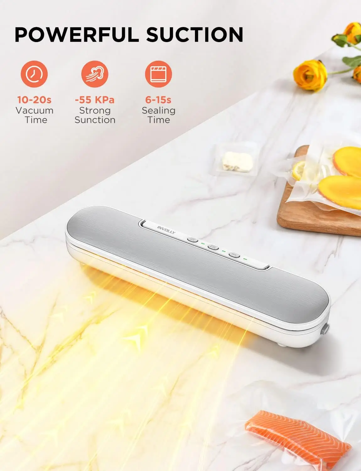 Involly 6-in-1 Vacuum Sealer Machine For Food Saver, Automatic