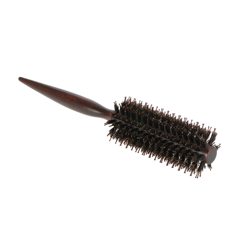 Round Comb for Hair Bristle Hairbrush Comb Quiff Roller Curling Rolling Brush DIY Hairdressing Tool Wood Handle Hair Accessories