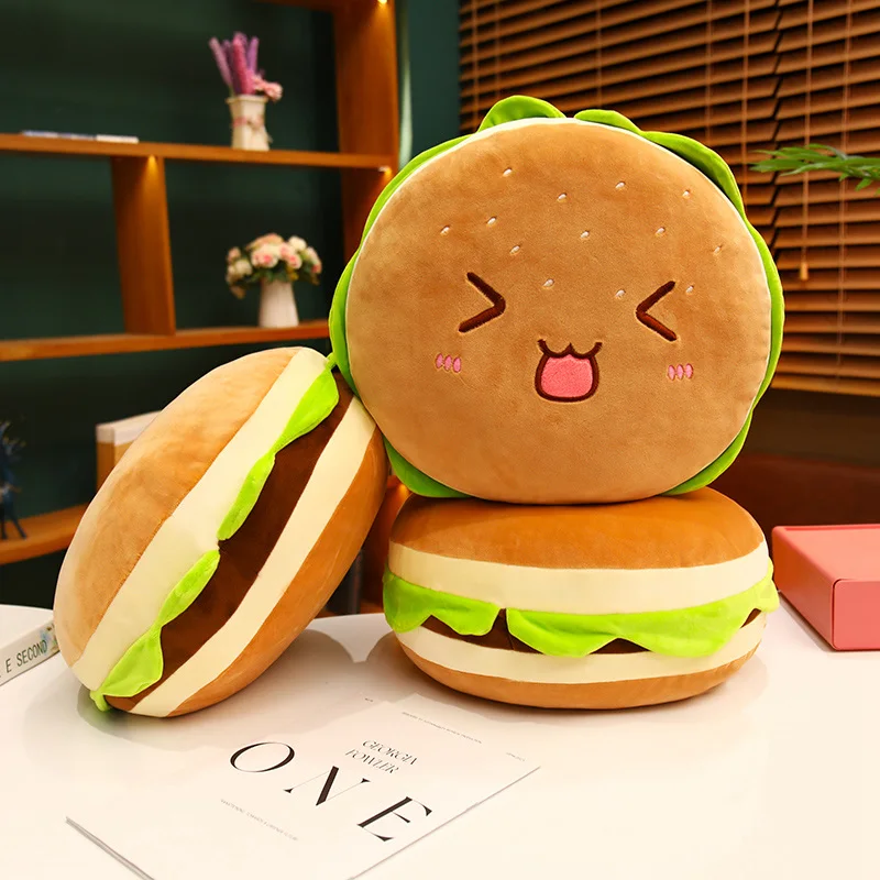 Simulation Hamburger Fries Children Girl Doll Hamburger Fries Plush Toy Pizza Snack Pillow Sofa Ornaments Toy