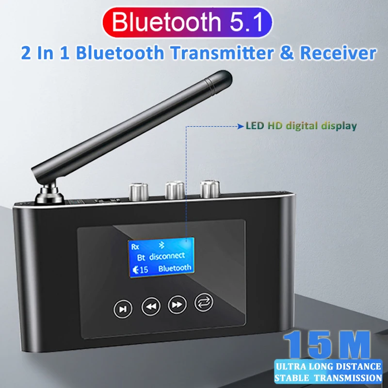 New 6 in 1 Long Range Bluetooth 5.1 Audio Transmitter Receiver RCA 3.5mm  AUX Stereo Wireless Adapter For PC TV Headphones - AliExpress