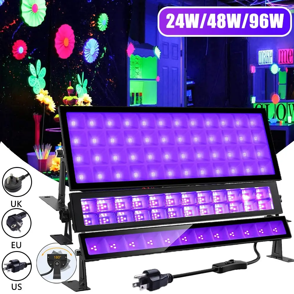 Description Picture 4 of itemUV LED Stage Blacklight Ultraviolet 24/48/96W Effect Light Flood Ultravilet Lamp Fluorescent Halloween Party Stage Light Neon