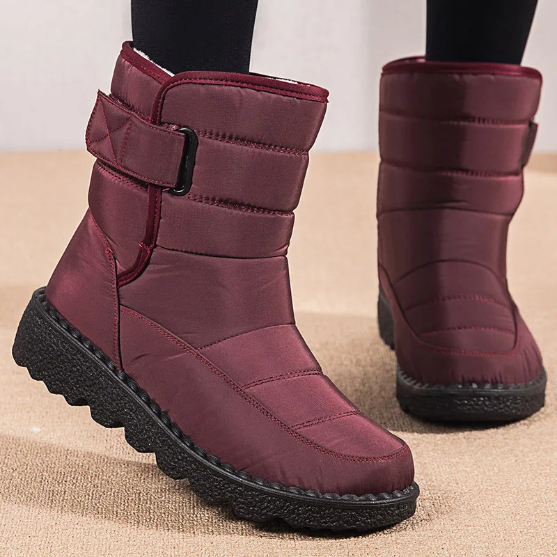 Women Snow Boots Non Slip Waterproof Snow Boots for Women Thick Plush Winter Ankle Boots Woman Platform Keep Warm Cotton Padded Shoes