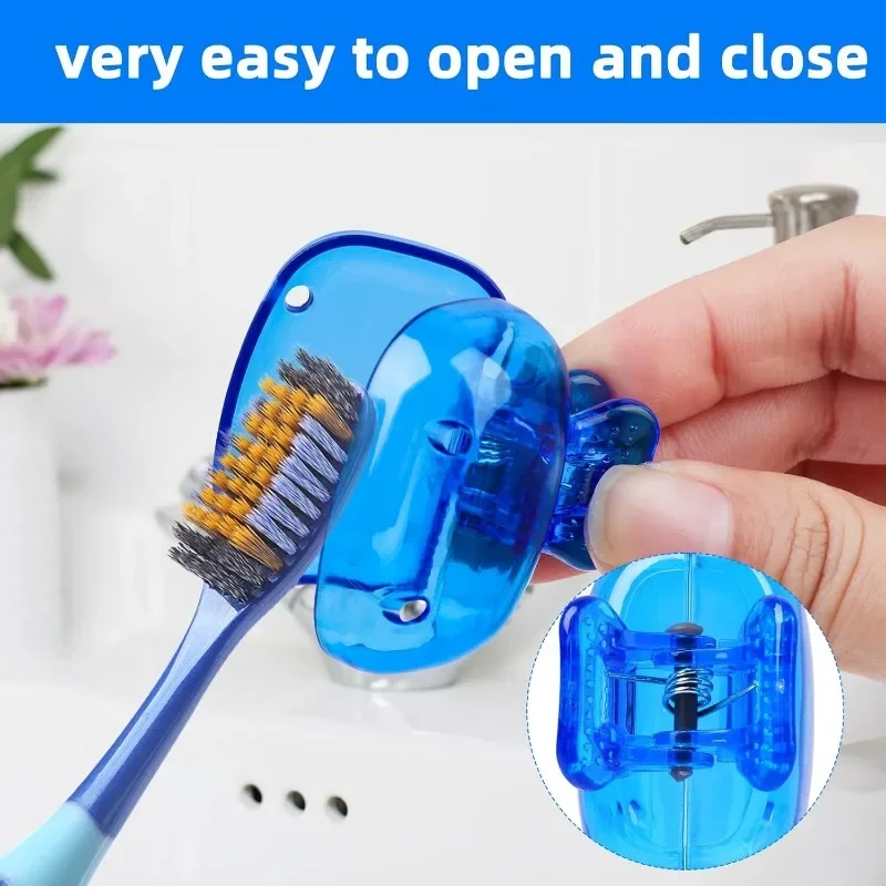 Portable Toothbrush Head Cover Clip Toothbrush Protector Cap Plastic Tooth Brush Case Travel Hiking Camping Bathroom Accessories