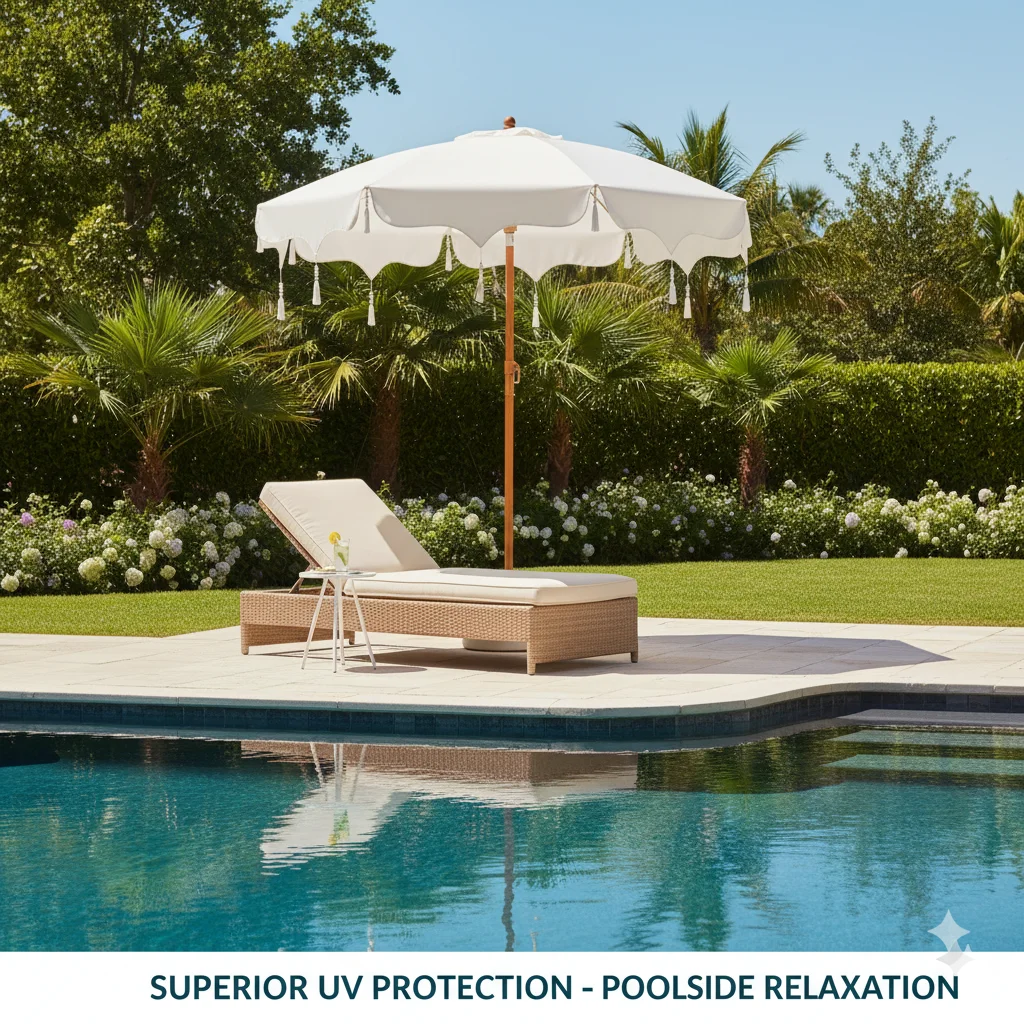 Outdoor Patio Shade Canopy Decorative Garden Sun Umbrella with Stylish Features for Sun Protection 3
