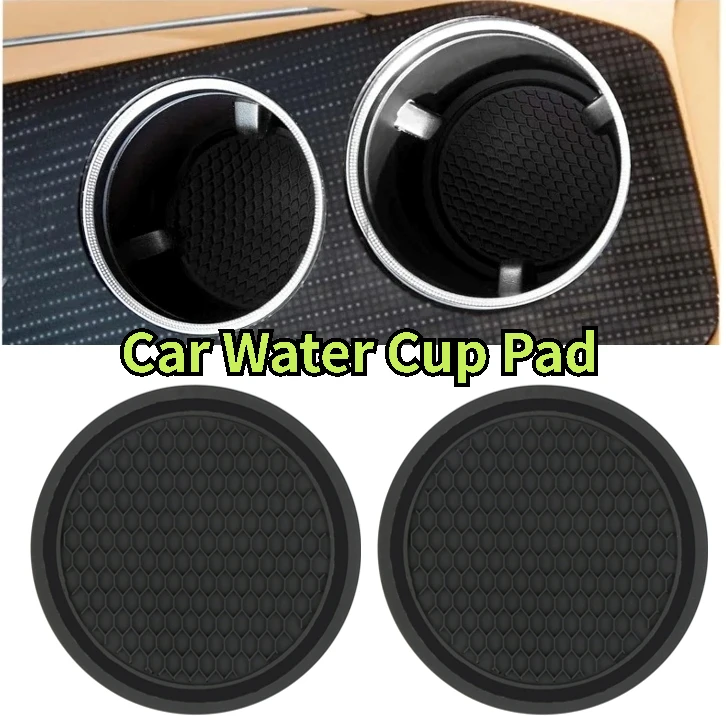 Non-slip Car Water Cup Pad Diamond Rhinestone Rubber Mat for Bottle Holder Coaster Auto Interior Anti-skid Cup Holders 7cm 2pcs