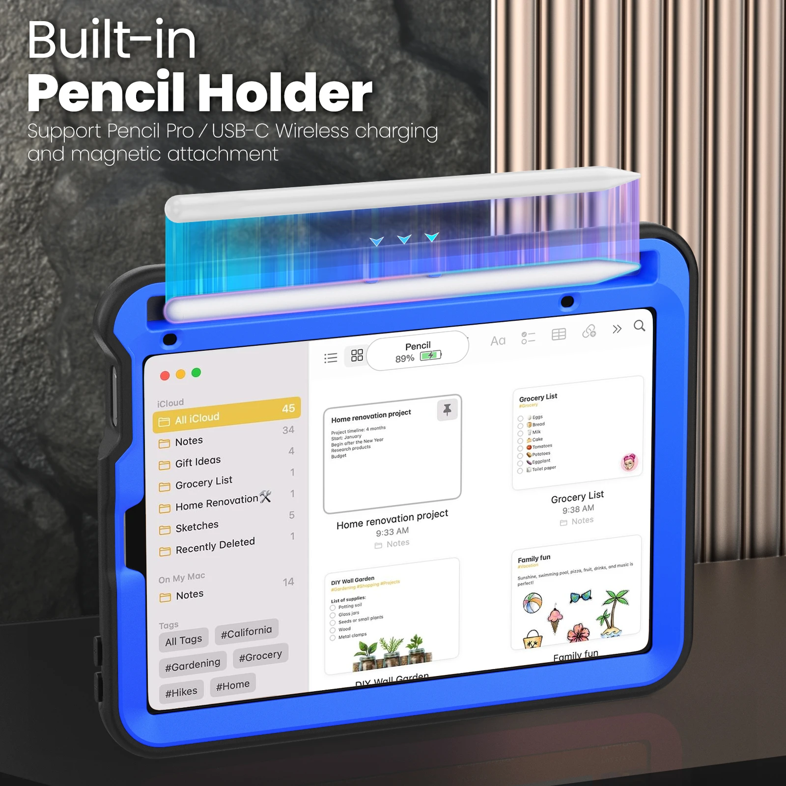 Shockproof Tablet Stand Cover with Shoulder Strap
