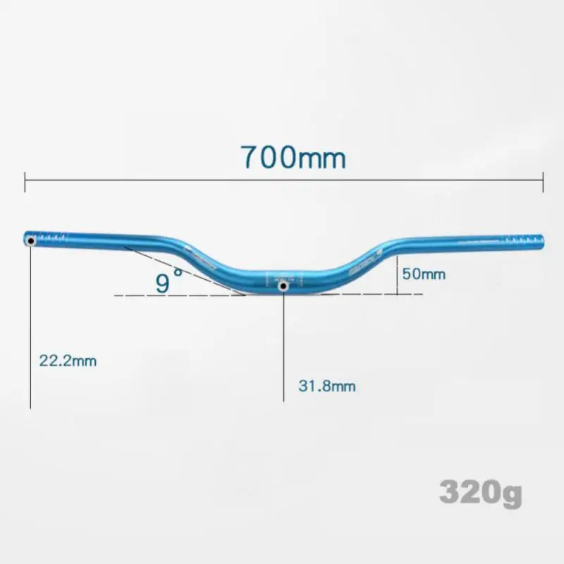 MTB Mountain Bike Swallow Handlebar Aluminum Alloy 700mm Diameter 31.8mm 313g Matte Texture Accessories Parts