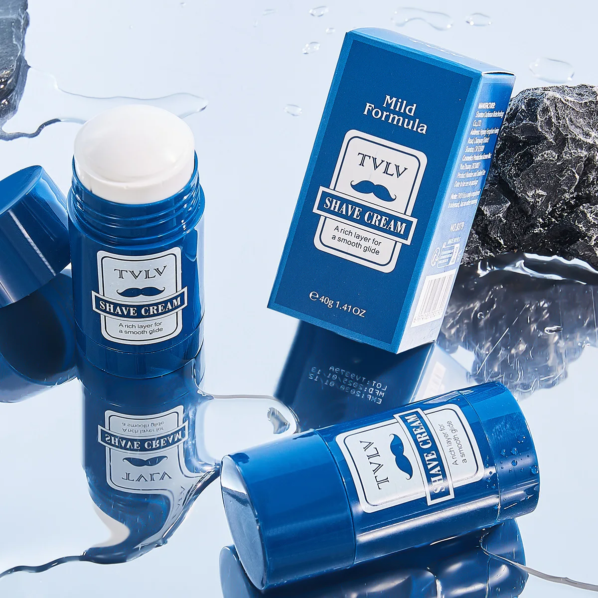 Delicata schiuma da barba da uomo, ricca e delicata, detergente da barba due in uno, crema da barba idratante 2