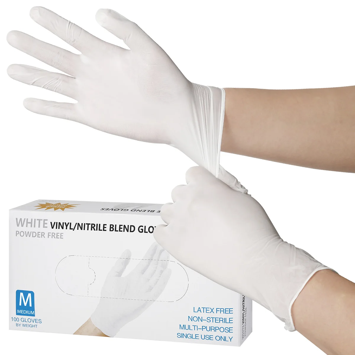 100 Buah Hitam Sarung Tangan Karet Nitril Sekali Pakai untuk