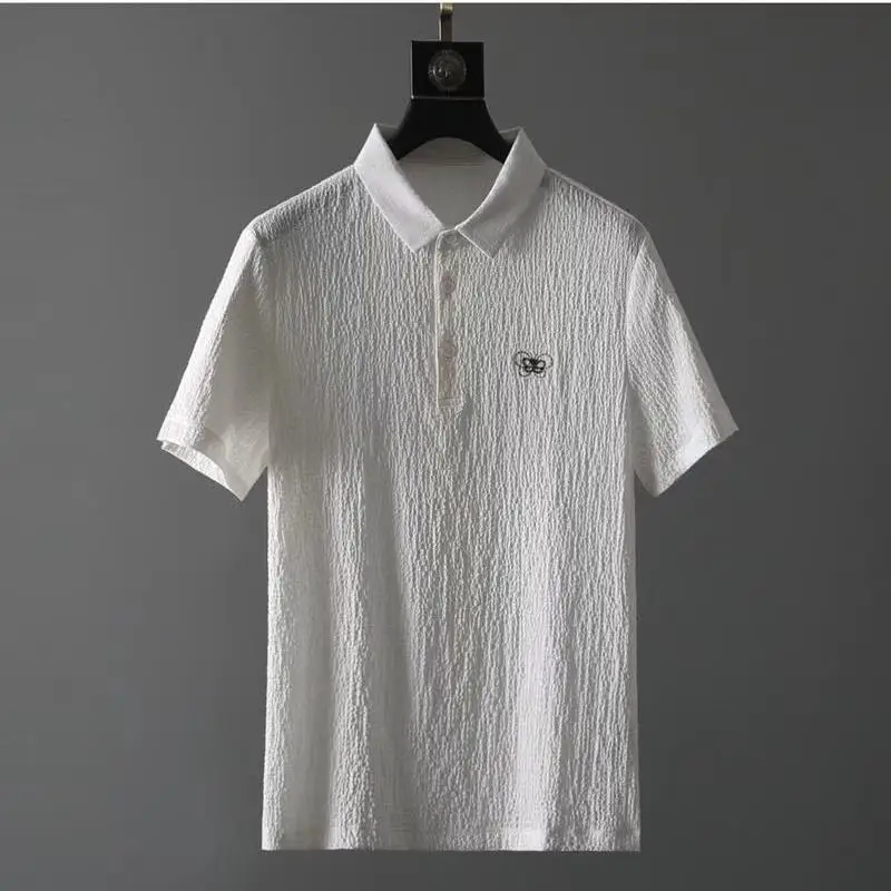 Clothes for men Summer Casual Simple Printed Embroidered Set Short-sleeved Trousers Thin Breathable Fashion Two-piece Set