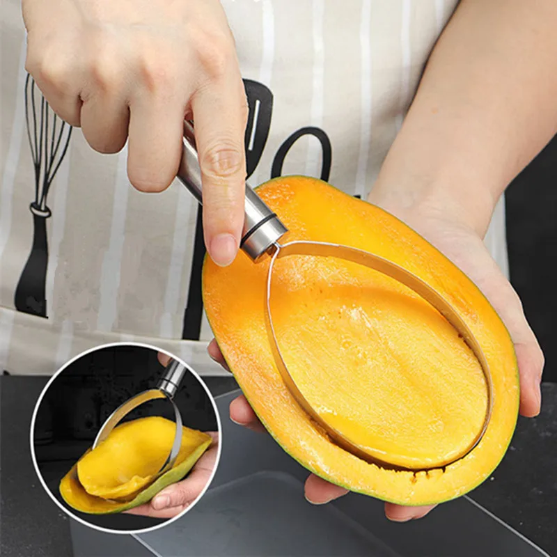 3 Sizes Manual Fruit Splitter for Mango Cantaloupe Watermelon Fruit Separator Multi-purpose Peeler Stainless Steel Cutter