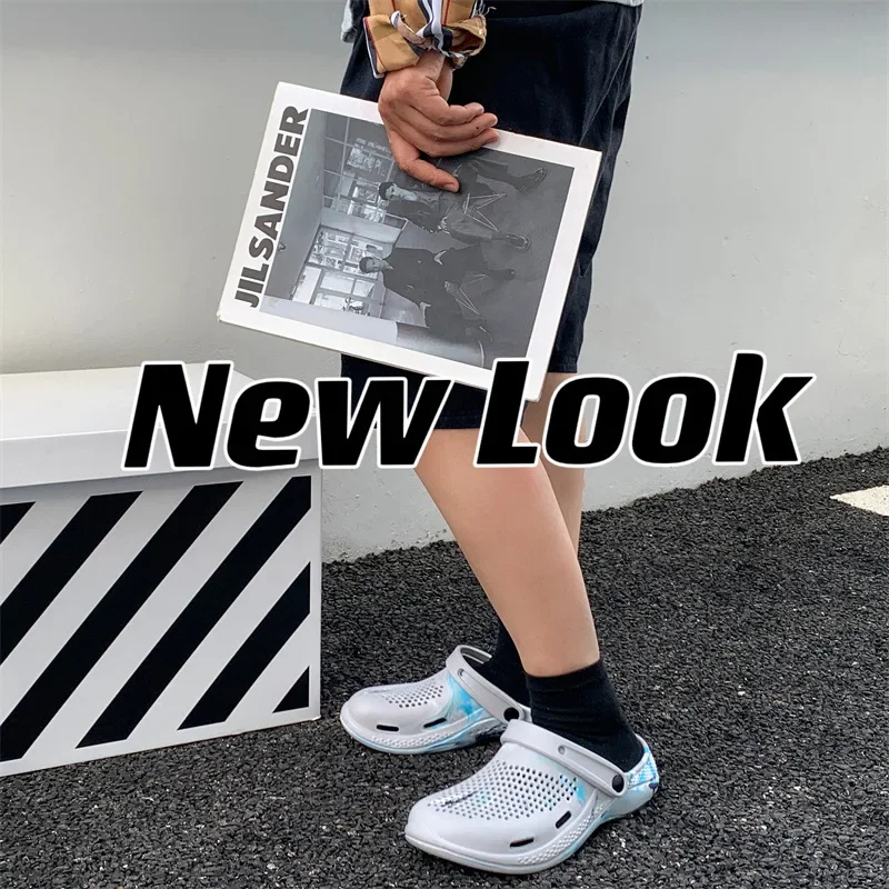 Men's Trendy Soft Slippers 2024 New Fashion Thick Sole Anti Slip Beach Sandals Outdoor Vacation Casual Shoes Lightweight