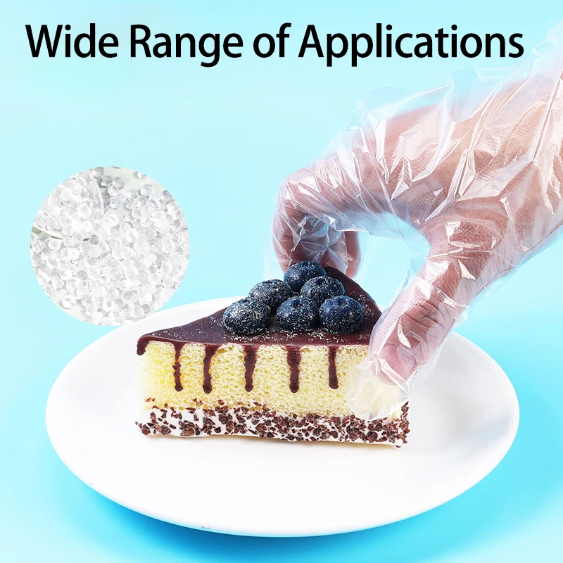 Disposable Gloves Clear Anti-Slip Design Food Catering Baking Beauty and Hairdressing Transparent Gloves 500-100Pcs