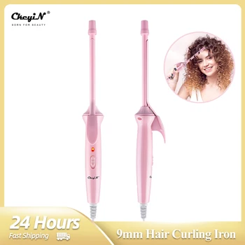 CkeyiN Mini Hair Curling Iron 9mm Curler Wand Professional Curly Tongs Ceramic Electric Salon Styling Tool Small Crimping Iron 1