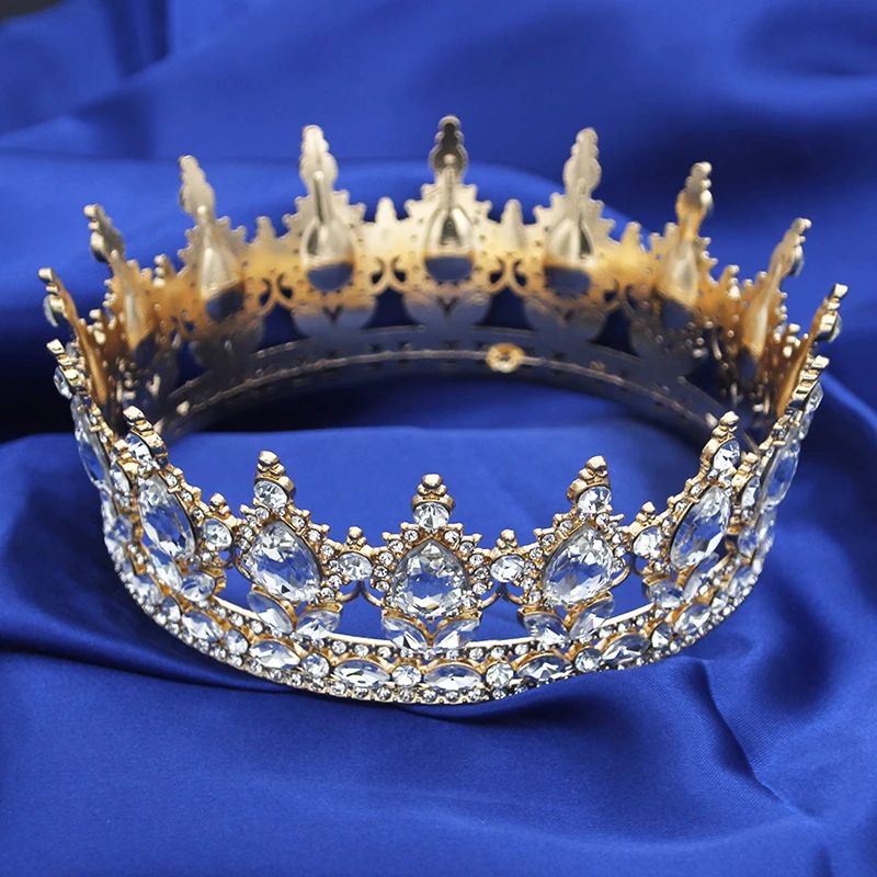 Baroque Round Diadem Royal Queen King Tiaras and Crowns Bridal Wedding Dress Crown Jewelry Accessories hair accessory jewelry accessories hair headdress bridal headwear hair band crown