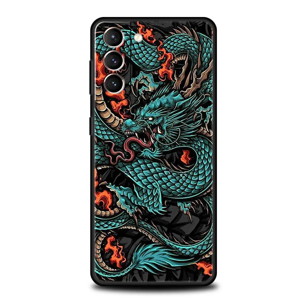 Mystical Dragon Soft Black Phone Cover