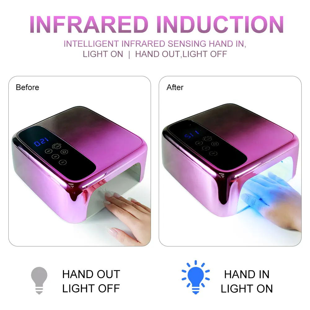 전문가용 36LED 네일 드라이어 충전식 UV LED 네일 램프 빠른 경화 모든 젤 네일 폴리쉬 경화 램프 네일 살롱 도구용
