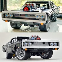1077PCS Technical Dodge Charger Racing Car Model Building Blocks 42111 Bricks Toys in Movie Fast Furious Gift For Boys Kids 1