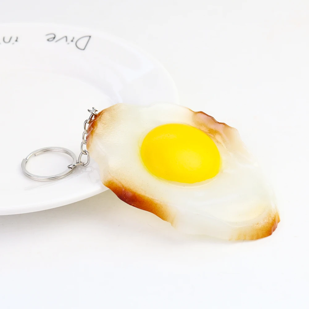 Simulated Fried Egg Key Chain 3d Fried Egg Key Chain Bag Pendant