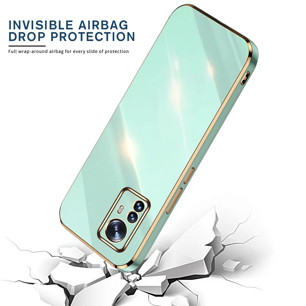 Phone Case Phone Protector Cover 6D Electroplated Straight Edge TPU Soft Shockproof Coque For Xiaomi Redmi Note 12s 4G 2303CRA44 6.43"
