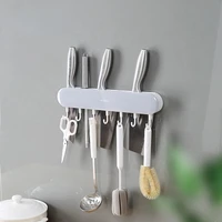 Chopsticks Hole Kitchen Sword Rack Multi-functional Storage Figurine Rack Wall Razor Cylinder Kitchen Storage Rack Hanging Rack 2