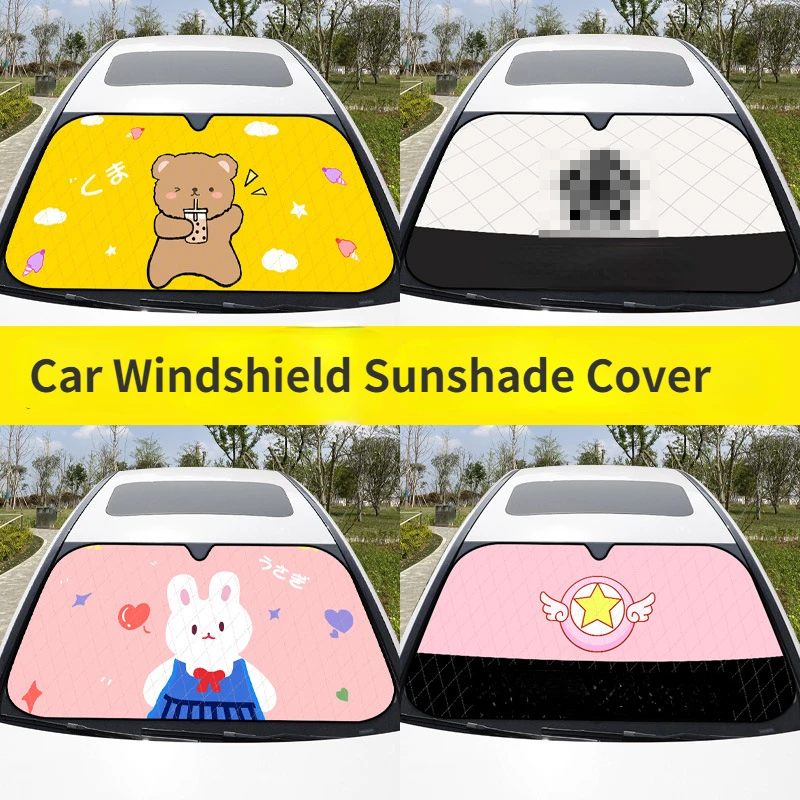 Foldable Cartoon Heated Windshield Sunshade Car Window Windscreen Cover Sun  Shade Auto Sun Visor Car Solar UV Protection - AliExpress