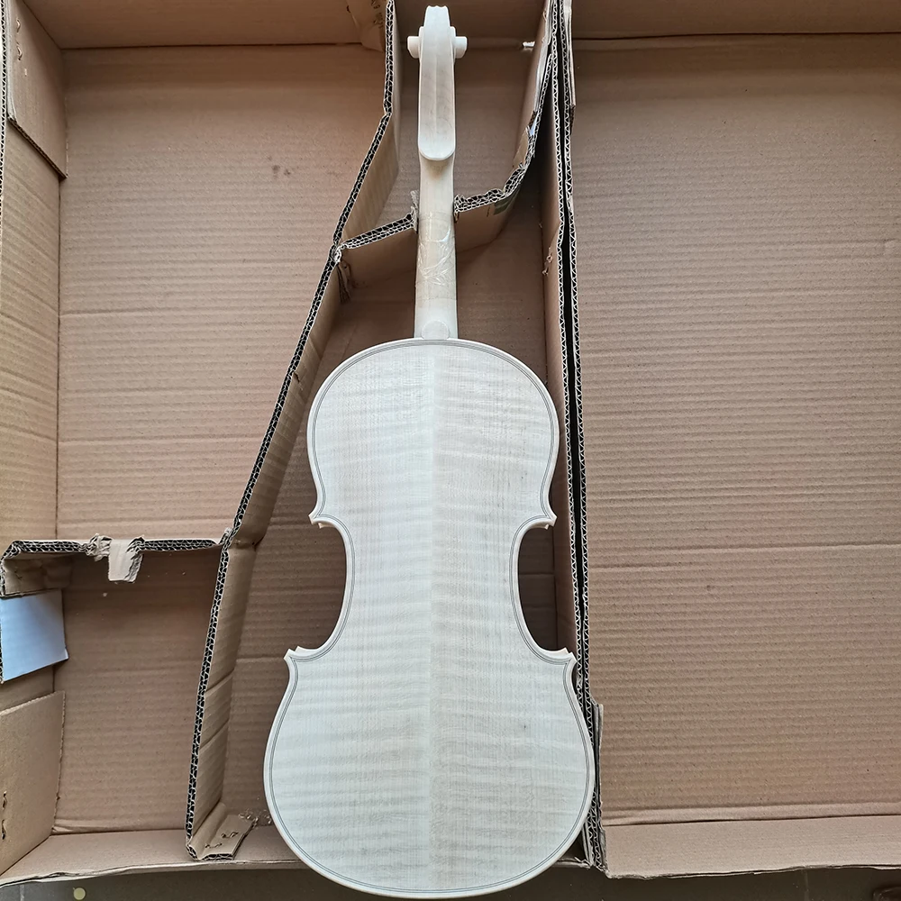 Stradivari European spruce Flame Maple violin white embryo unfinished white maple wood violin 4/4 3/4 1/4 1/2 DIY
