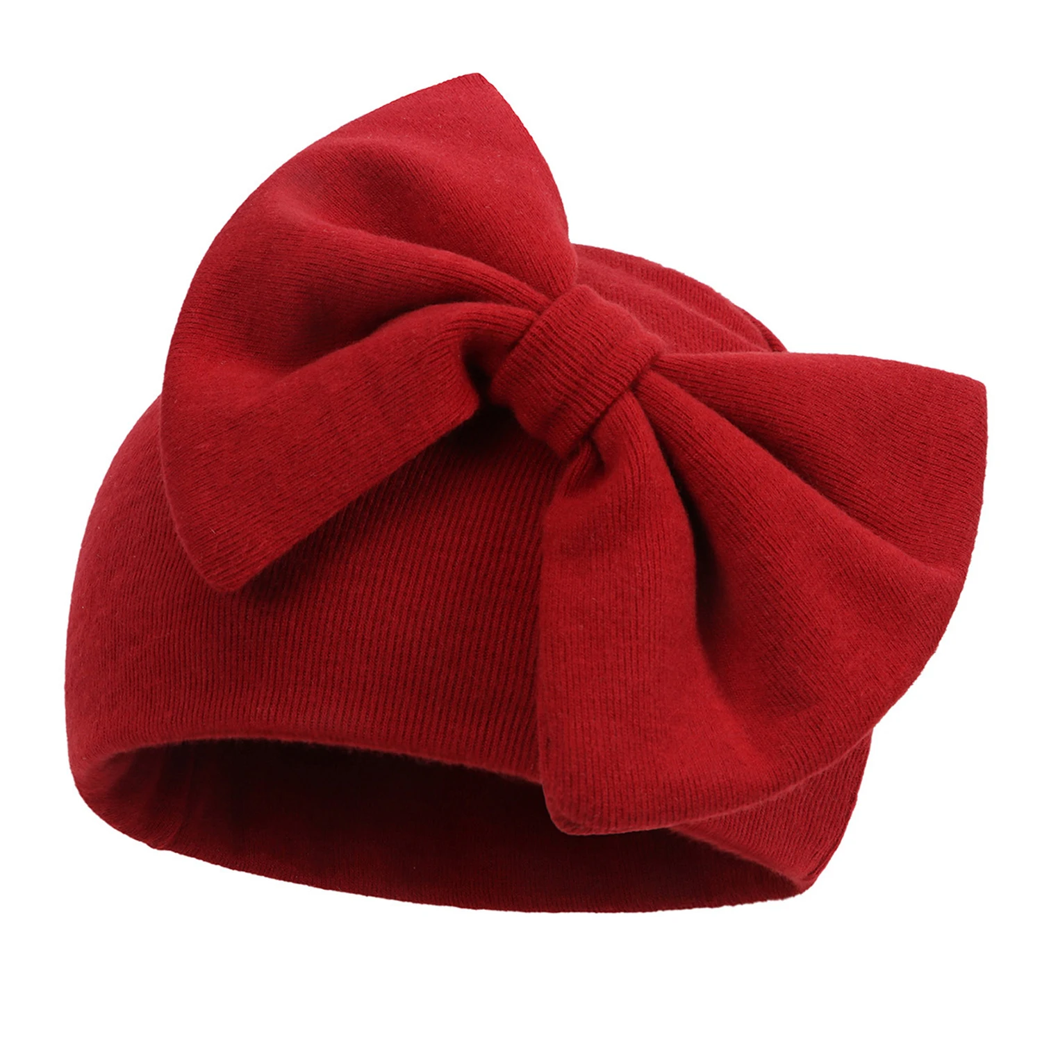 New Baby Hat Girls Bows Turban Hats Infant Photography Props Cotton Kids Beanie Baby Cap Accessories Warm Newborns Bonnet