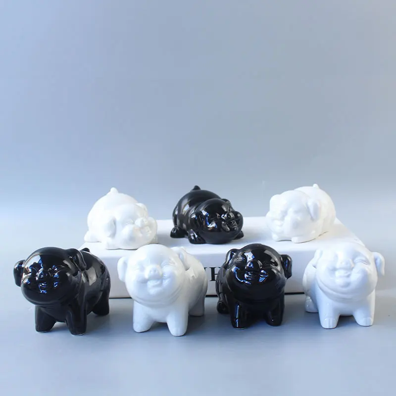

Cute Ceramic Piggy Ornament Creative Animal Living Room Decoration Home Protection Tea Pet Ornament