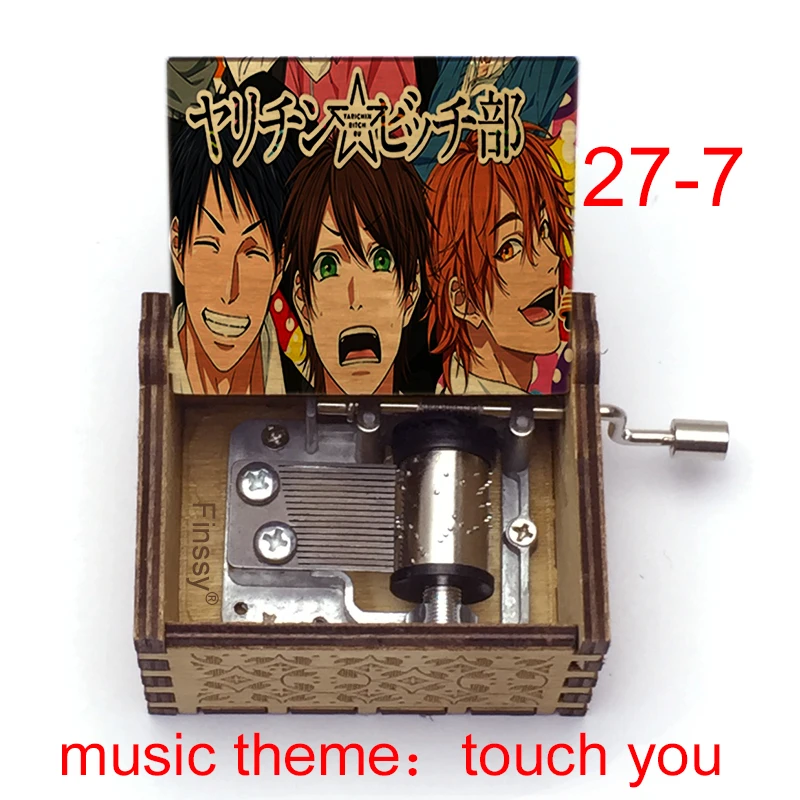 YARICHIN b Club AYATO Yuri figure print Wooden music theme touch you Music Musical BoxHome office accessories 6