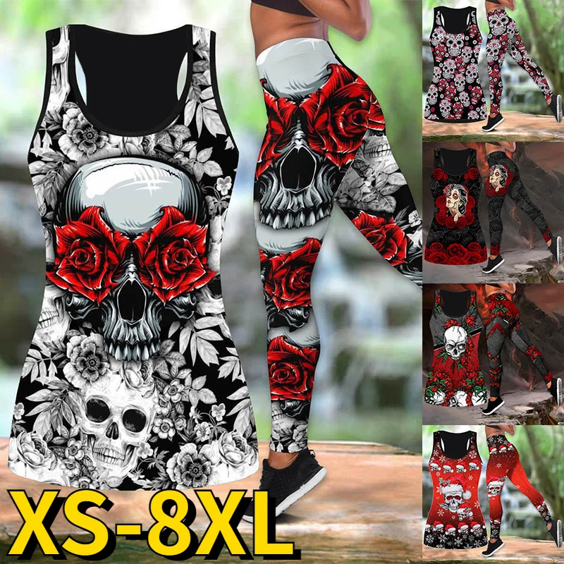 

2023 New Yoga Suit Yoga Set Women's Activewear Set 3D Print 2 Piece Leggings Tank Top Yoga Fitness Gym High Waist Breathable