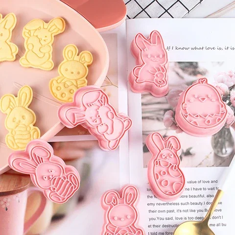 

Cookie Cutter Easter Plastic Rabbit Egg Biscuit Cutter Happy Easter Decorations For Home Bunny Easter Party Supplies Kids Gifts