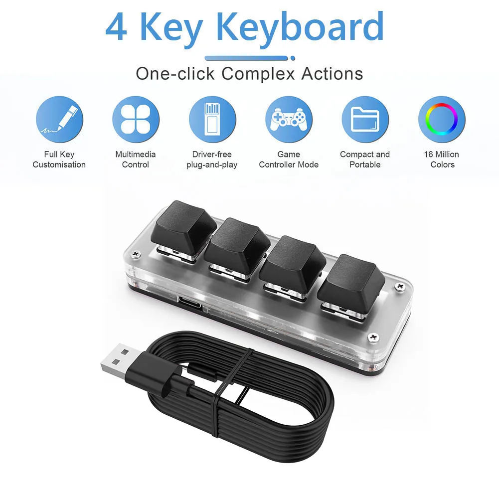 Enhanced Macro Gaming Mini Keyboard with 12 Programmable Keys and Dual Knobs
