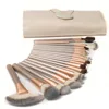 Professional Wooden Make Up Brushes Sets With Leather Storage Pouch Set of 12-24 1